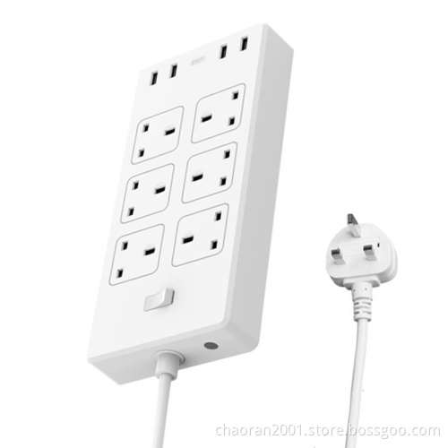 10A Uk Socket Under Desk Power Strip Wifi Smart Outlet Plug Power Strip With Usb Ports